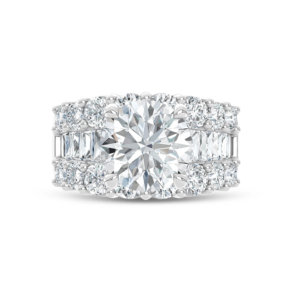 14K White Gold Lab Grown Diamond 8 3/4 Ct.Tw. Engagement Ring (IGI Certified Center 5ct)