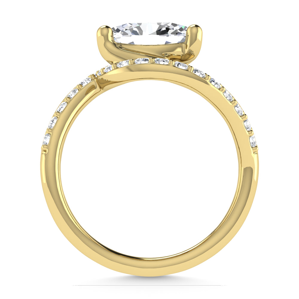 14K Yellow Gold 1 7/8 Ct.Tw. Lab Grown Diamond Oval Shape Bridal Ring (IGI Certified Center 1 1/2ct)