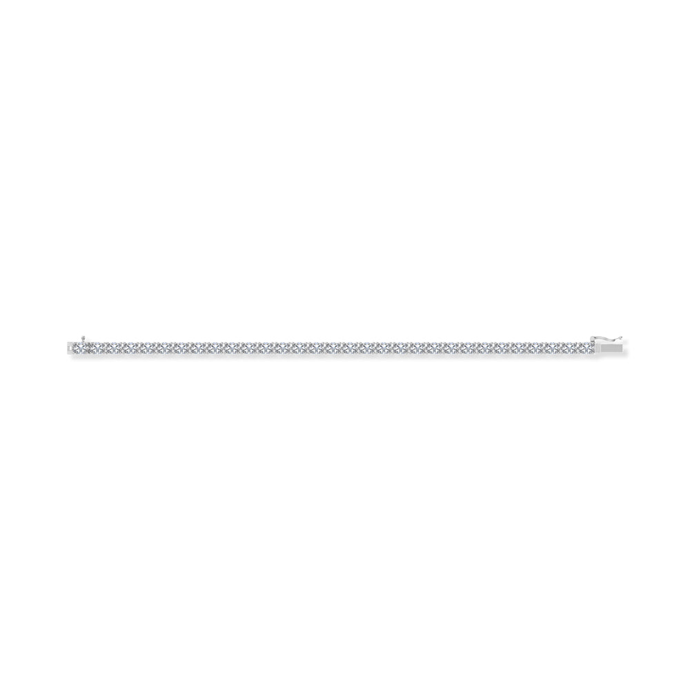 14K White Gold 10 Ct.Tw. Oval Horizontal Shape Lab Grown Diamond Tennis Bracelet