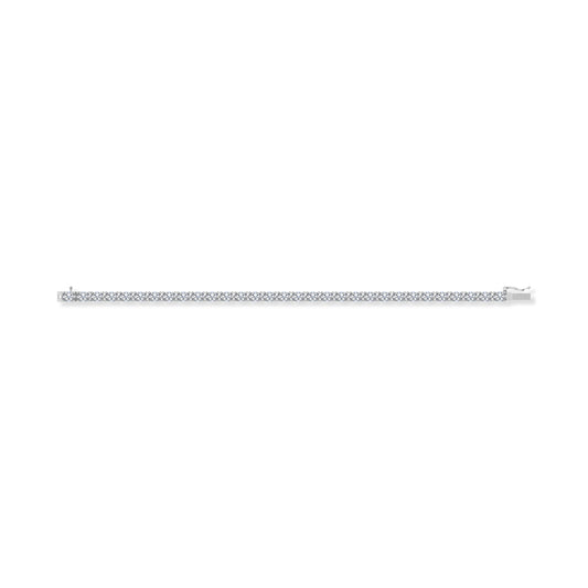 14K White Gold 10 Ct.Tw. Oval Horizontal Shape Lab Grown Diamond Tennis Bracelet