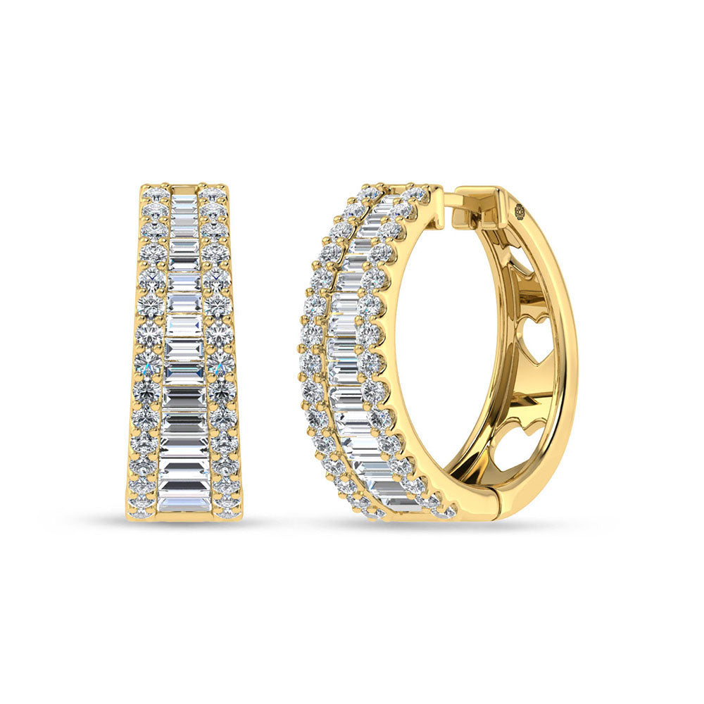 10K Yellow Gold Lab Grown Diamond 1 1/4 Ct.Tw. Hoop Earrings