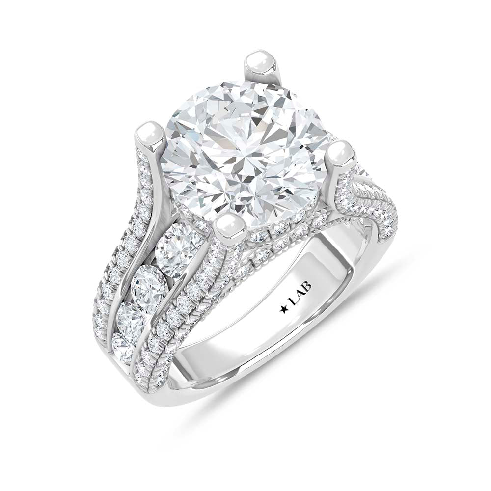 14K White Gold Lab Grown Diamond 6 7/8 Ct.Tw. Engagement Ring (Center 5ct)