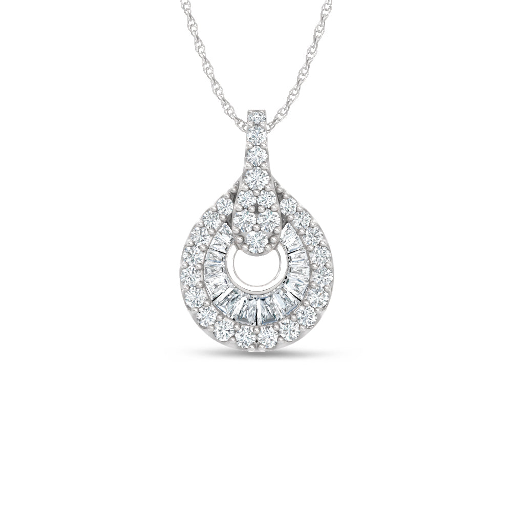 14K White Gold Lab Grown Diamond  2 Ct.Tw. Fashion Pendant