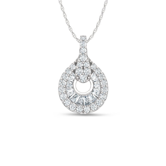 14K White Gold Lab Grown Diamond  2 Ct.Tw. Fashion Pendant