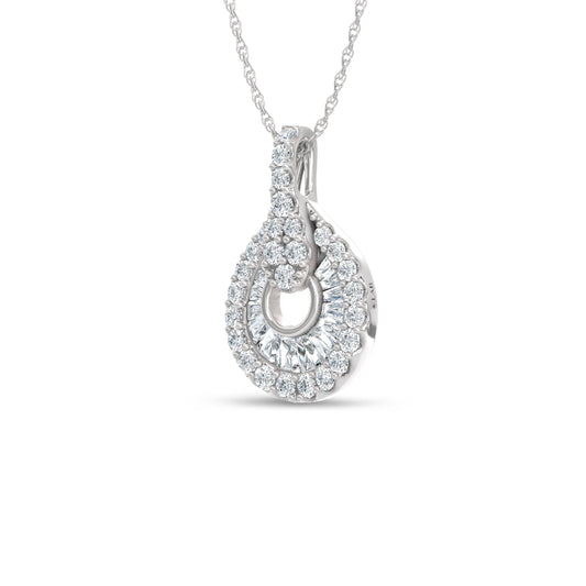 14K White Gold Lab Grown Diamond  2 Ct.Tw. Fashion Pendant