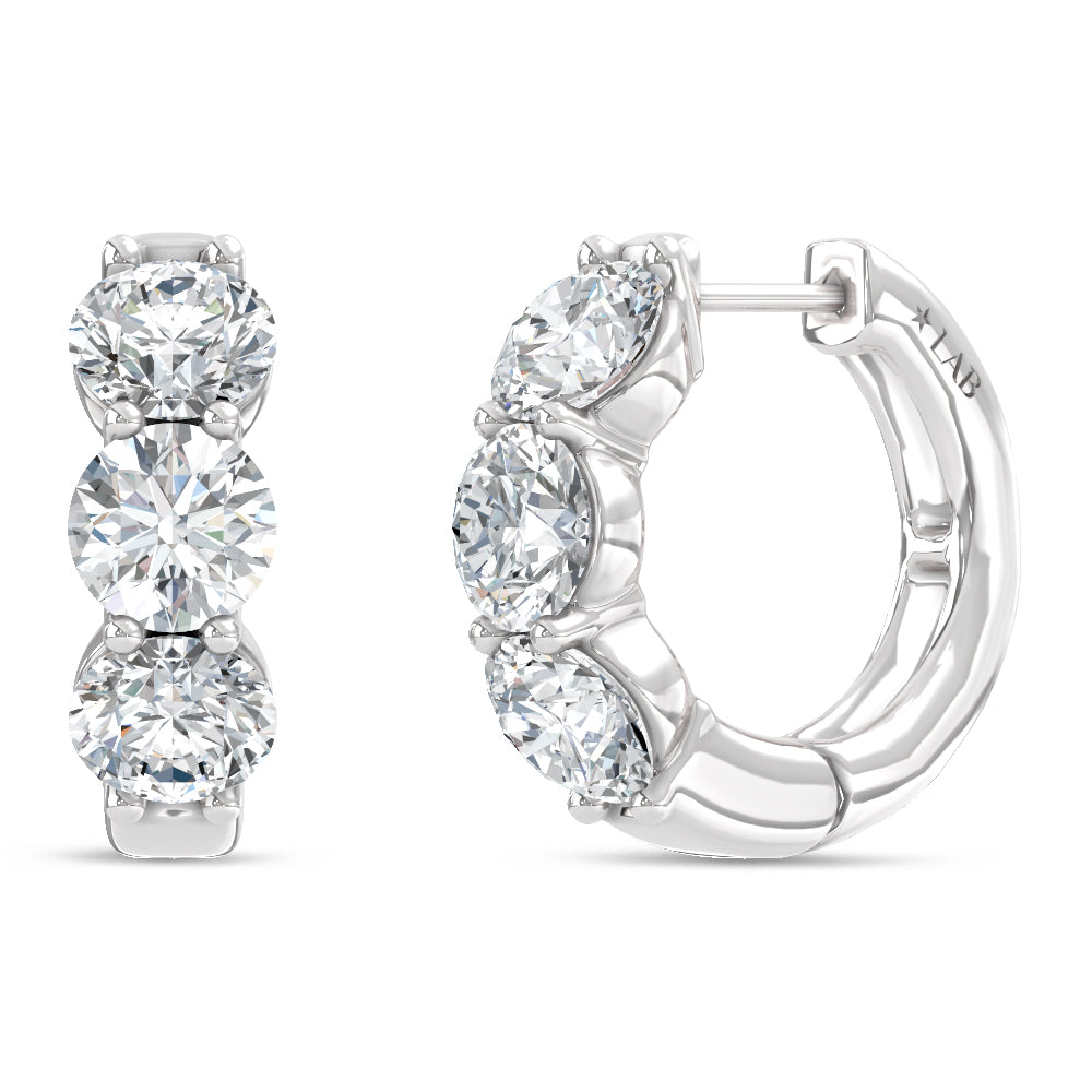 14K White Gold Lab Grown Diamond 2 Ct.Tw. Hoop Earrings