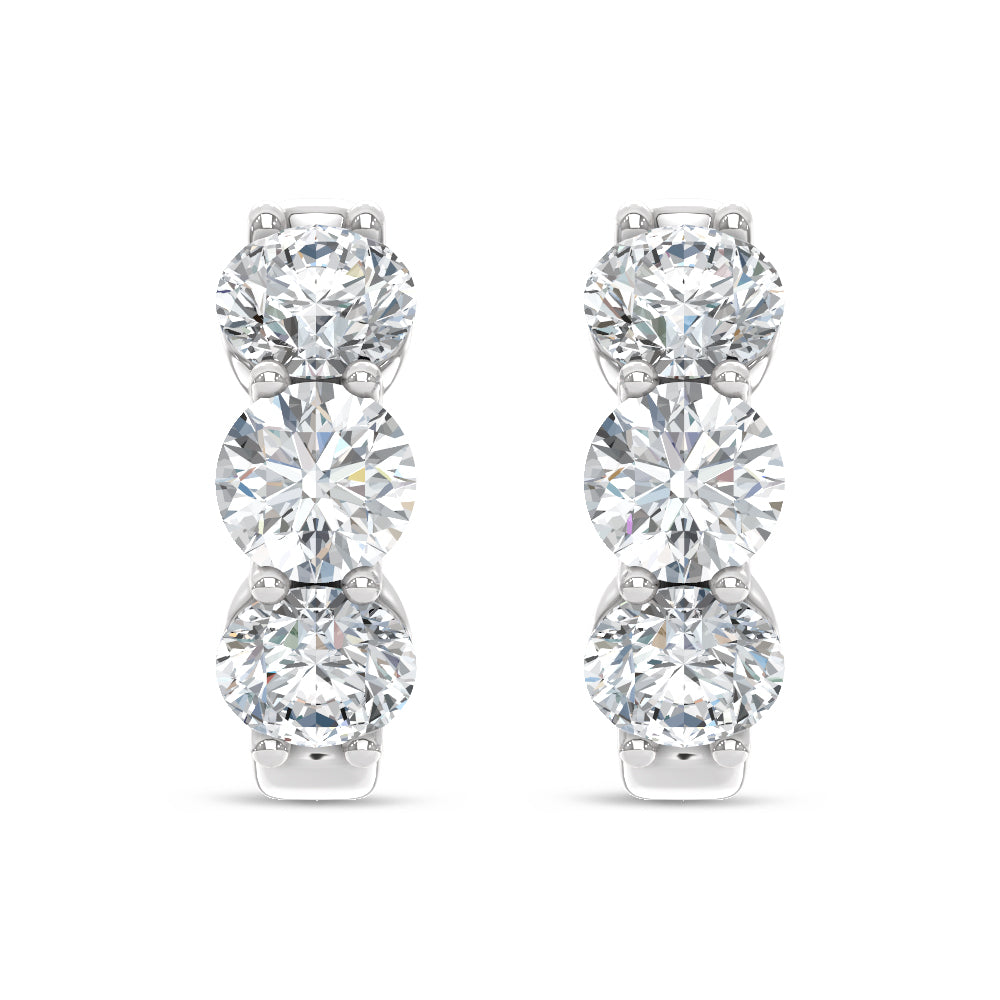 14K White Gold Lab Grown Diamond 3 Ct.Tw. Hoop Earrings