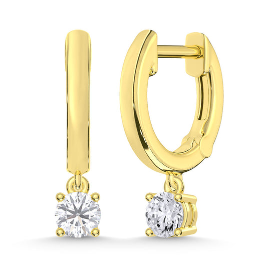 10K Yellow Gold Lab Grown Diamond 1/4 Ct.Tw. Hoop Earrings