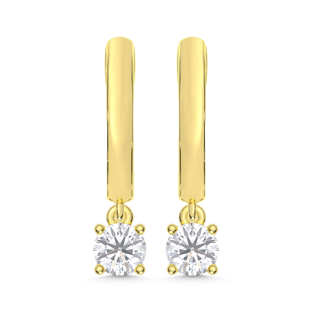 10K Yellow Gold Lab Grown Diamond 1/4 Ct.Tw. Hoop Earrings