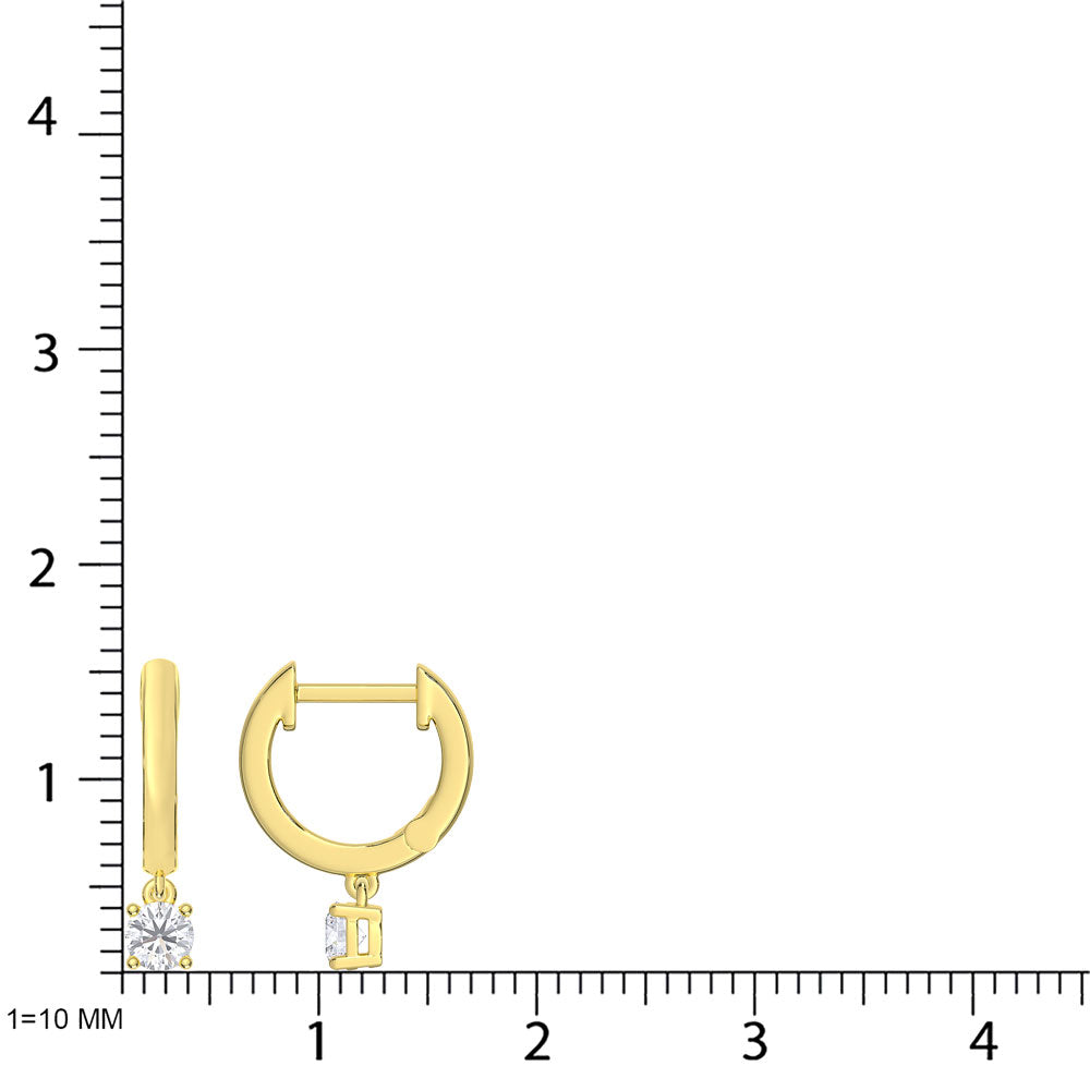 10K Yellow Gold Lab Grown Diamond 1/4 Ct.Tw. Hoop Earrings