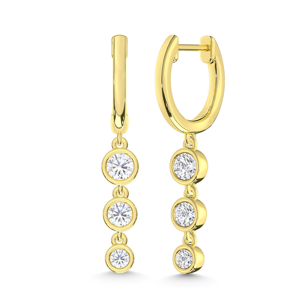 10K Yellow Gold Lab Grown Diamond 1/2 Ct.Tw. Fashion Earrings