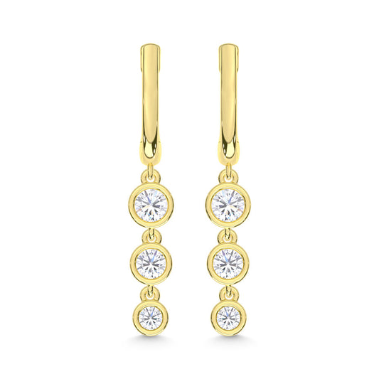 10K Yellow Gold Lab Grown Diamond 1/2 Ct.Tw. Fashion Earrings