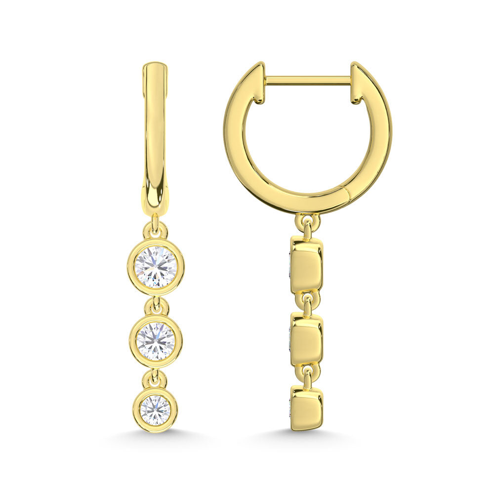 10K Yellow Gold Lab Grown Diamond 1/2 Ct.Tw. Fashion Earrings