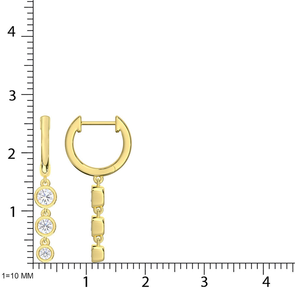 10K Yellow Gold Lab Grown Diamond 1/2 Ct.Tw. Fashion Earrings
