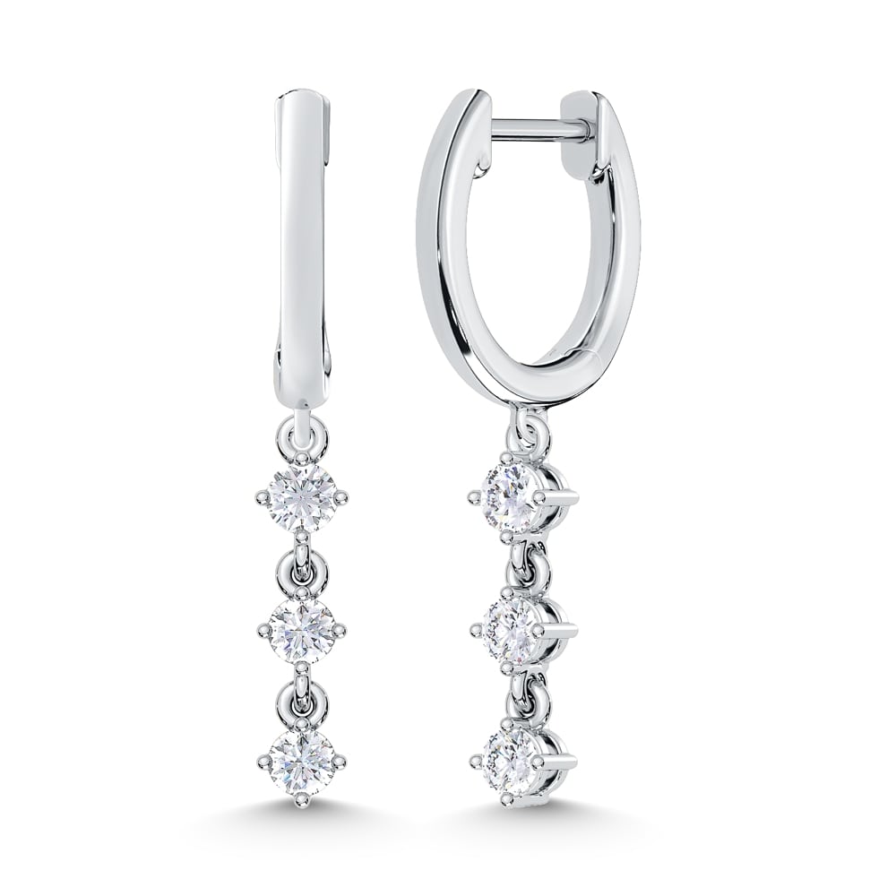 10K White Gold 1/3 Ct.Tw. Lab Grown Diamond Fashion Earrings