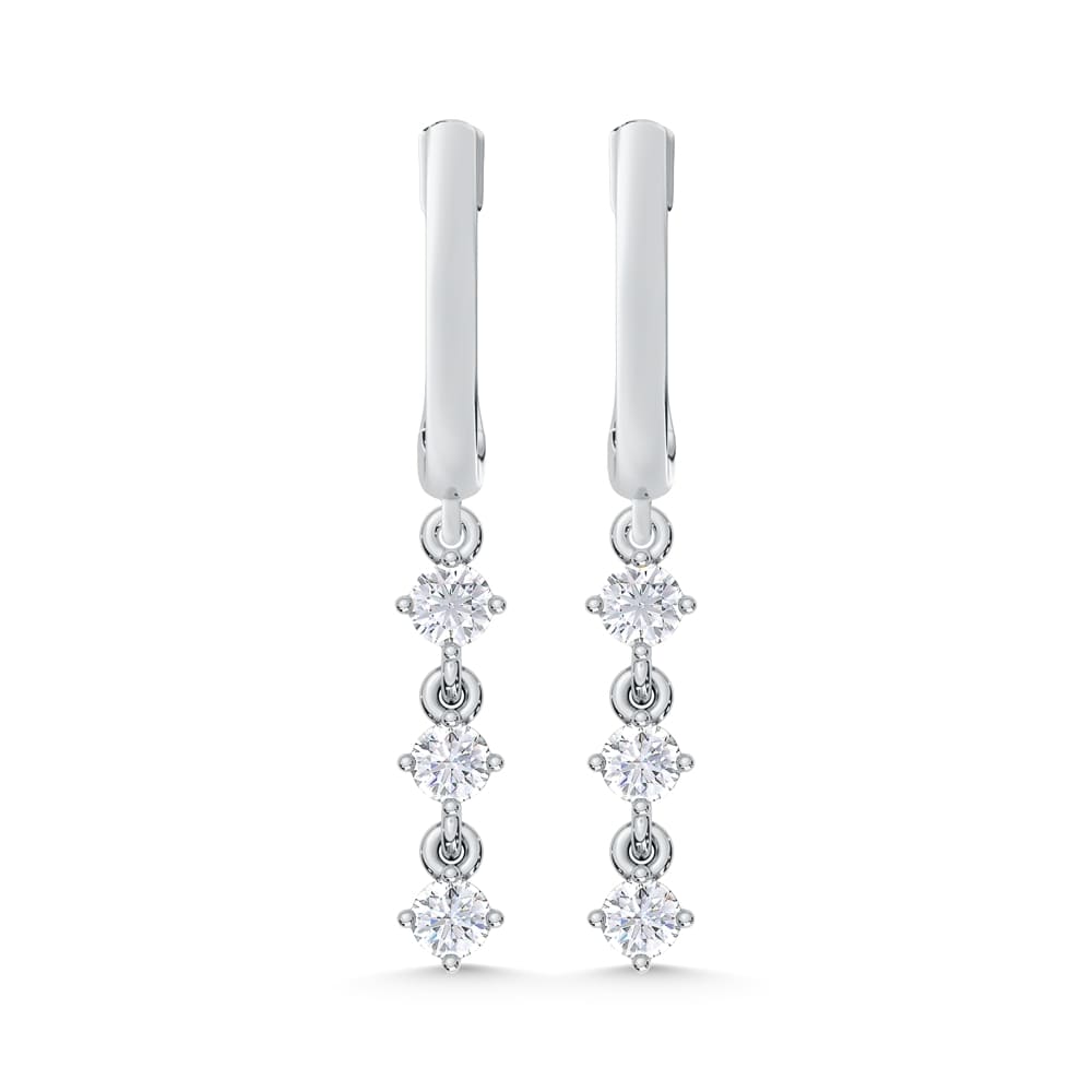 10K White Gold 1/3 Ct.Tw. Lab Grown Diamond Fashion Earrings