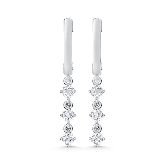 10K White Gold 1/3 Ct.Tw. Lab Grown Diamond Fashion Earrings