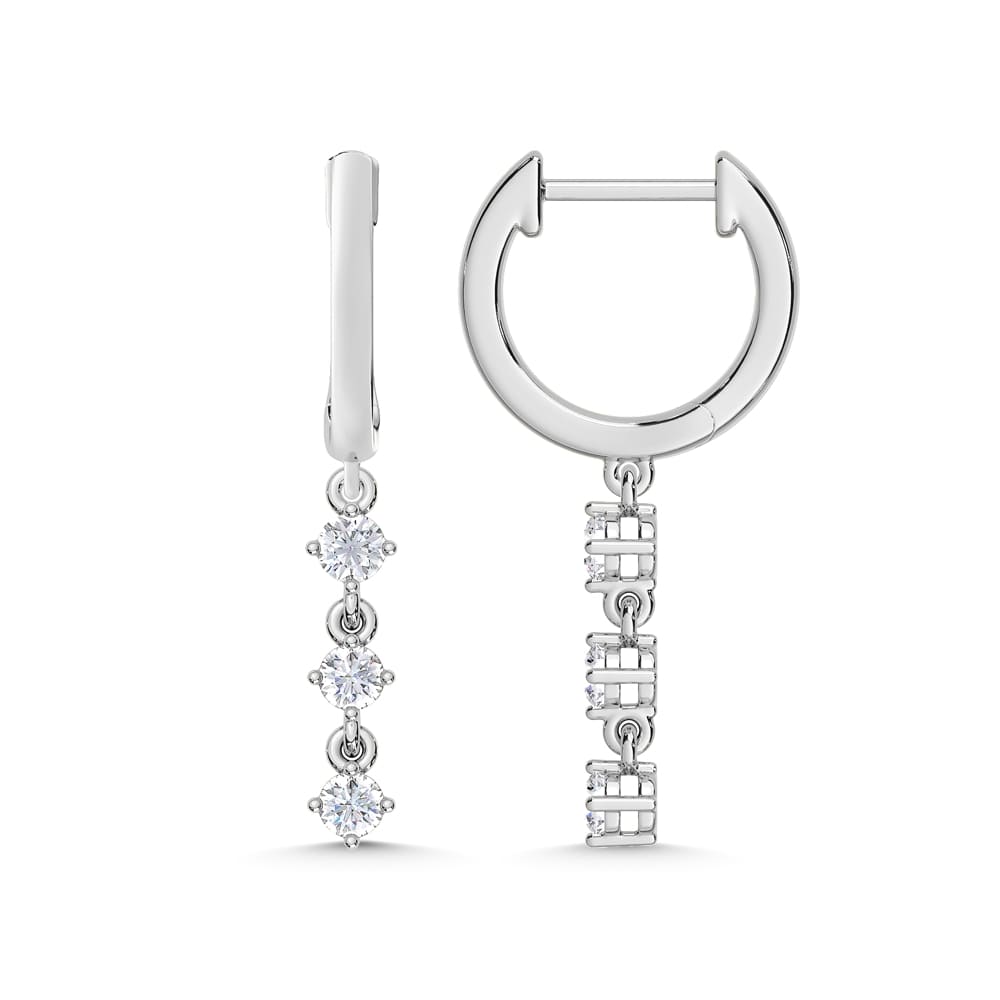 10K White Gold 1/3 Ct.Tw. Lab Grown Diamond Fashion Earrings