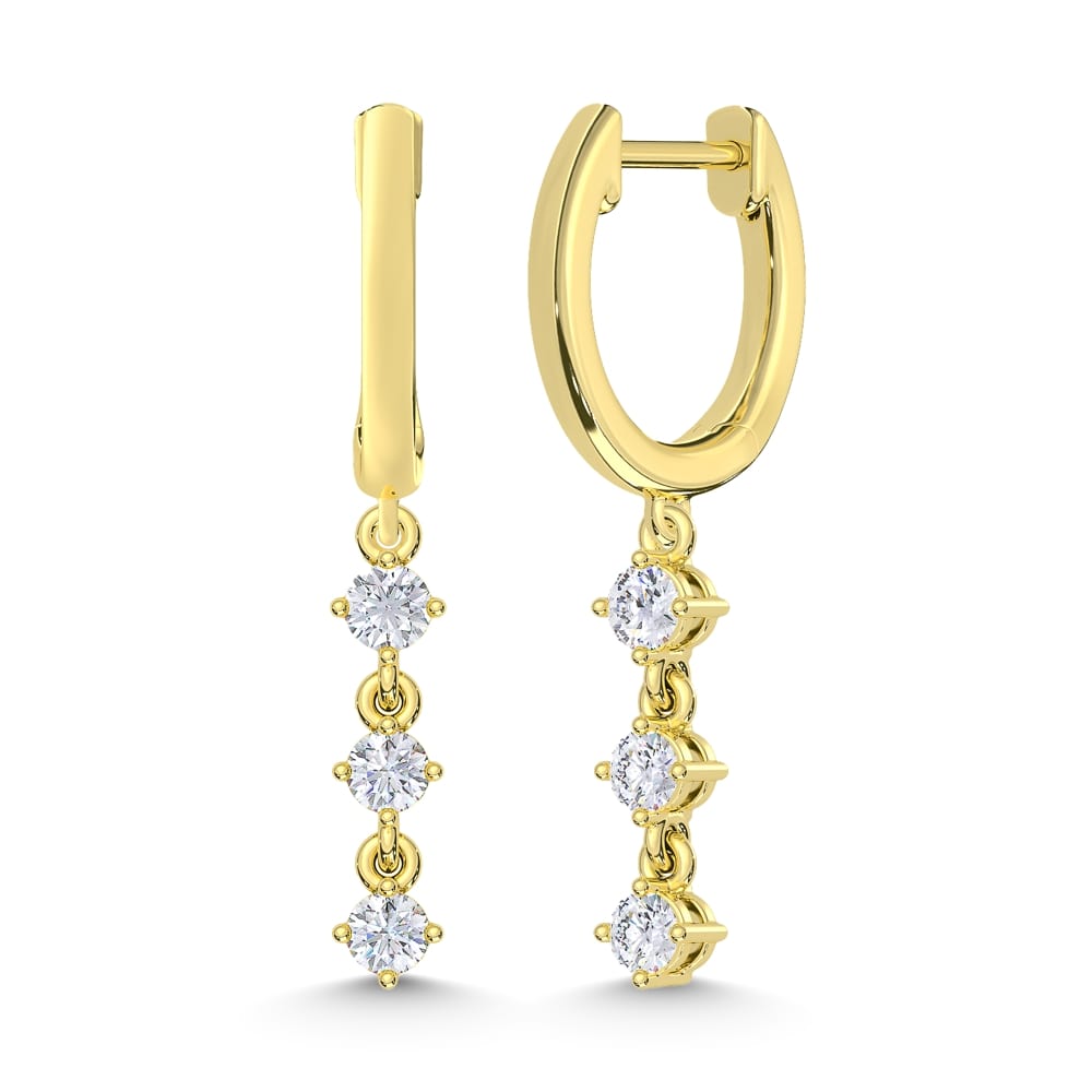 10K Yellow Gold 1/3 Ct.Tw. Lab Grown Diamond Fashion Earrings