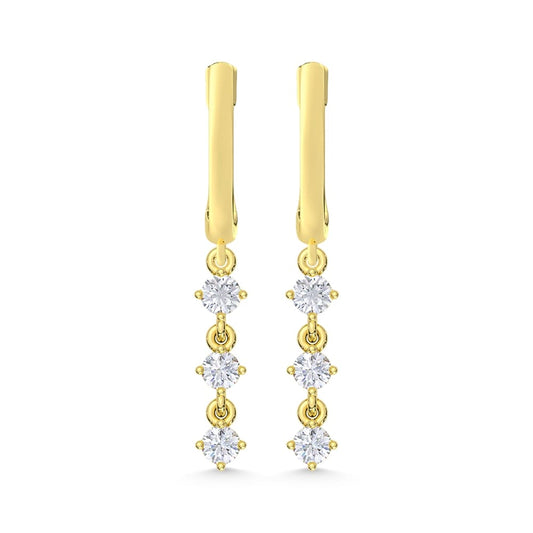 10K Yellow Gold 1/3 Ct.Tw. Lab Grown Diamond Fashion Earrings