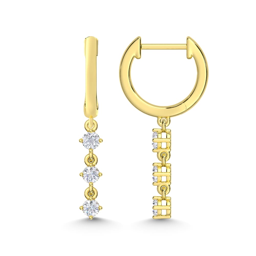 10K Yellow Gold 1/3 Ct.Tw. Lab Grown Diamond Fashion Earrings