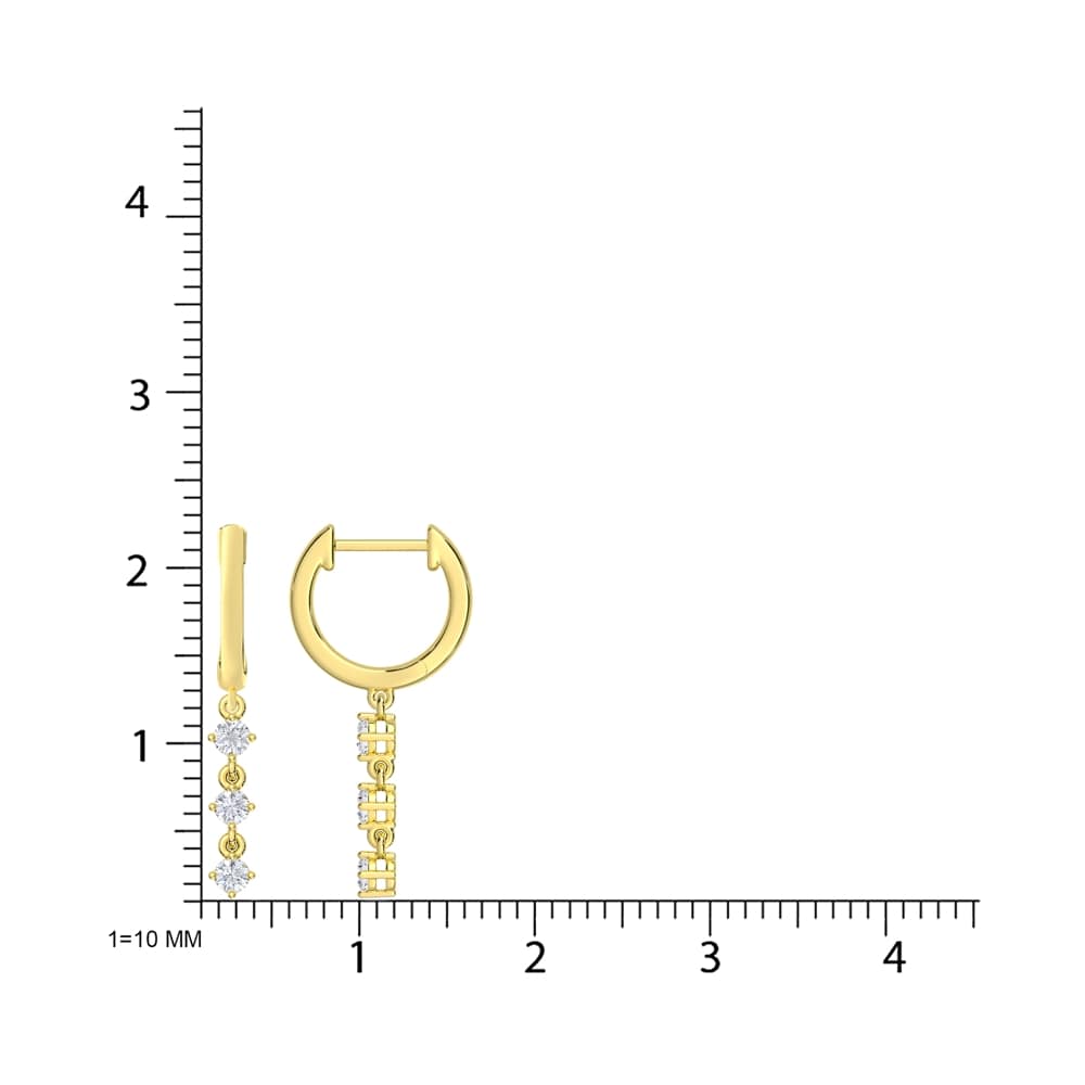 10K Yellow Gold 1/3 Ct.Tw. Lab Grown Diamond Fashion Earrings