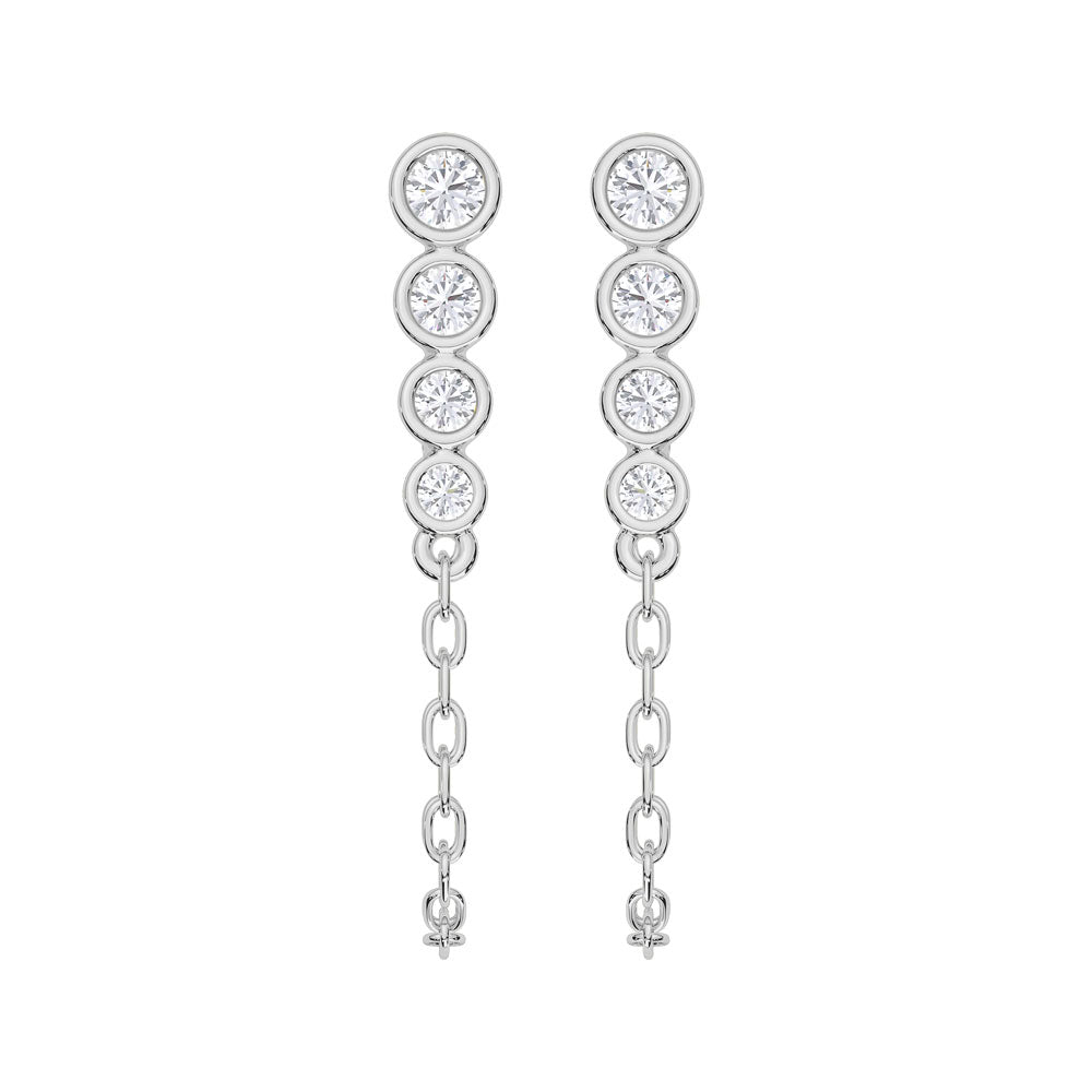 10K White Gold Lab Grown Diamond 3/8 Ct.Tw. Fashion Earrings