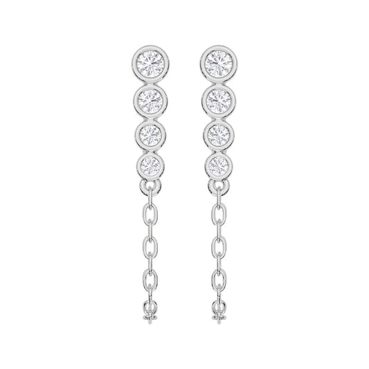 10K White Gold Lab Grown Diamond 3/8 Ct.Tw. Fashion Earrings