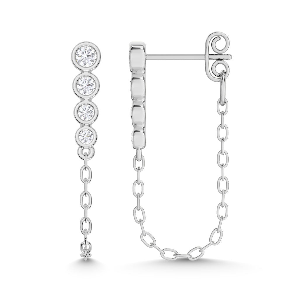 10K White Gold Lab Grown Diamond 3/8 Ct.Tw. Fashion Earrings