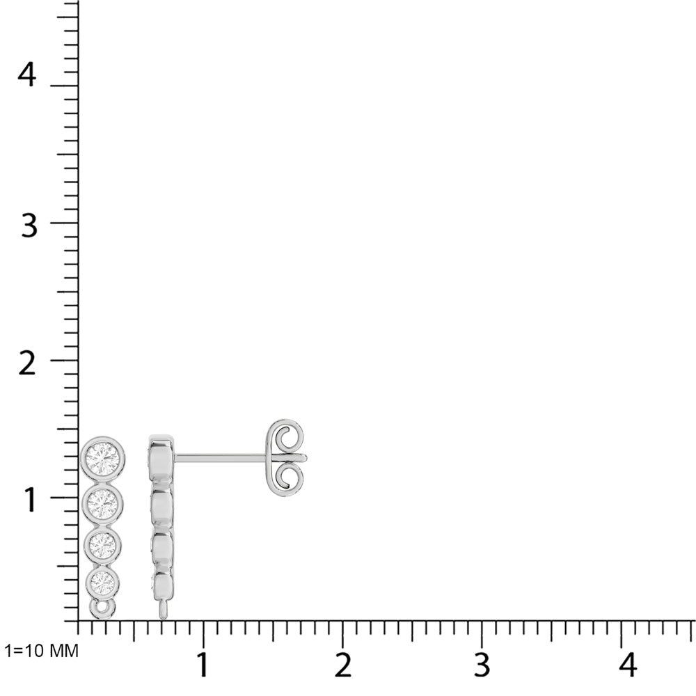 10K White Gold Lab Grown Diamond 3/8 Ct.Tw. Fashion Earrings