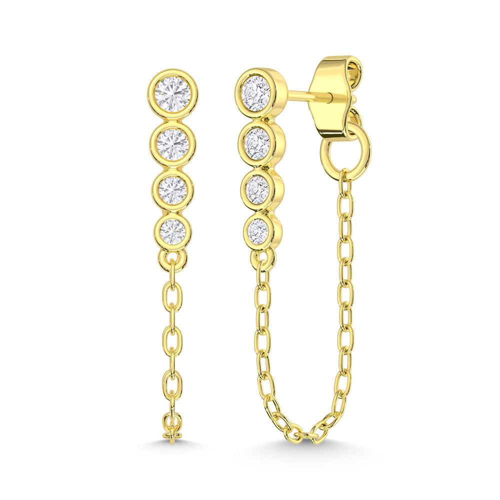 10K Yellow Gold Lab Grown Diamond 3/8 Ct.Tw. Fashion Earrings