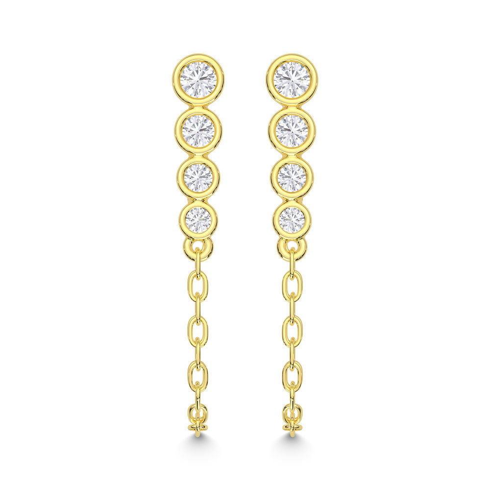 10K Yellow Gold Lab Grown Diamond 3/8 Ct.Tw. Fashion Earrings