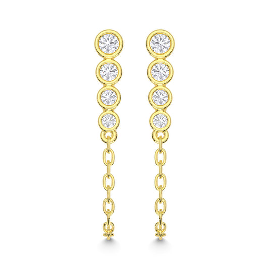 10K Yellow Gold Lab Grown Diamond 3/8 Ct.Tw. Fashion Earrings