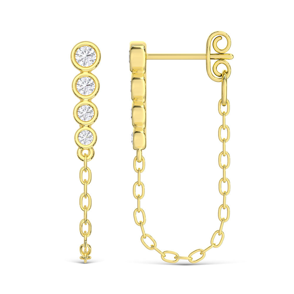 10K Yellow Gold Lab Grown Diamond 3/8 Ct.Tw. Fashion Earrings