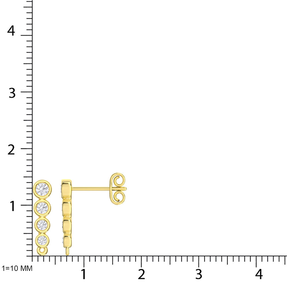 10K Yellow Gold Lab Grown Diamond 3/8 Ct.Tw. Fashion Earrings