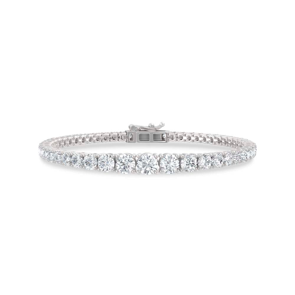 14K White Gold Lab Grown Diamond 5 Ct.Tw. Gratuating Bracelet