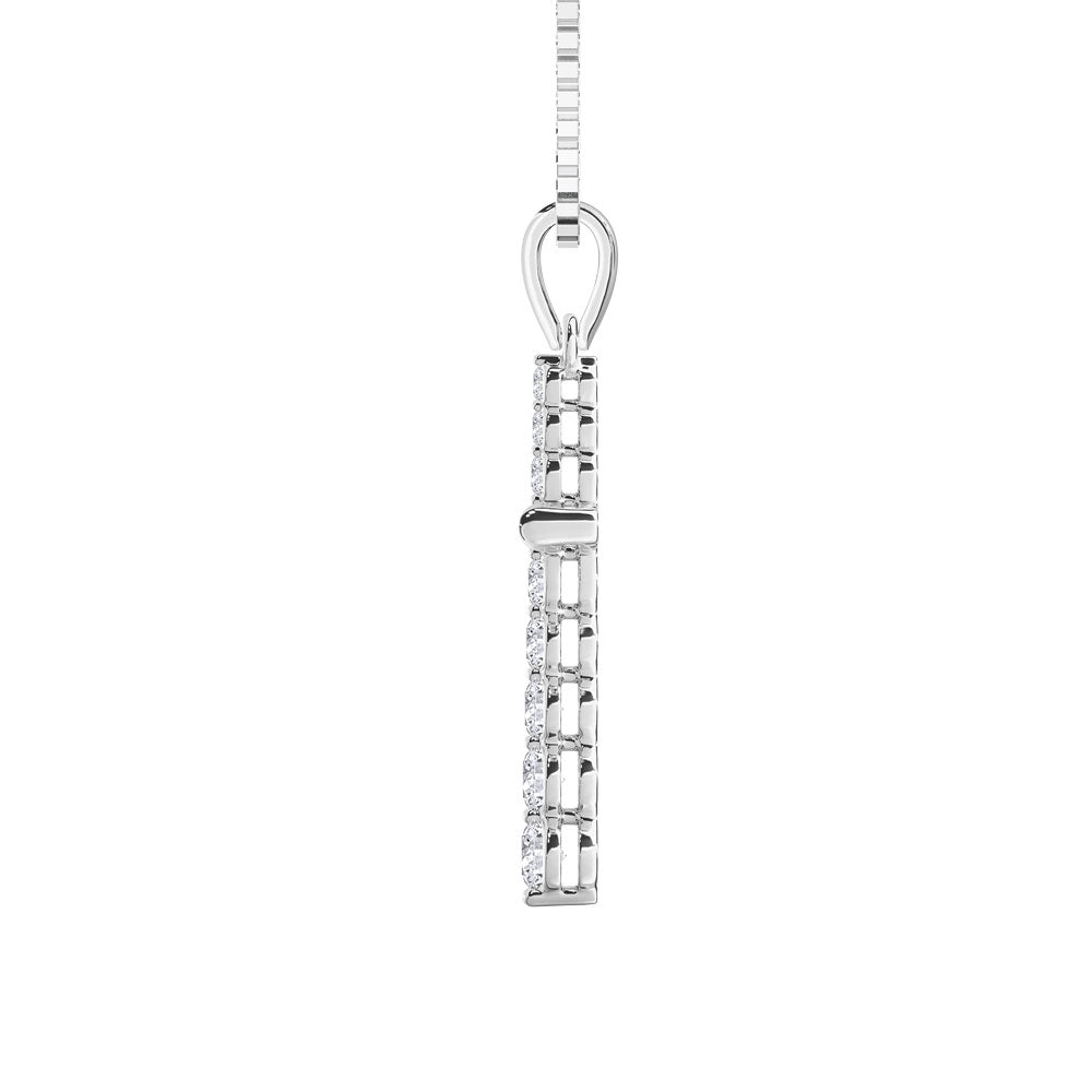 10K White Gold Lab Grown Diamond 1/3 Ct.Tw. Cross Pendant