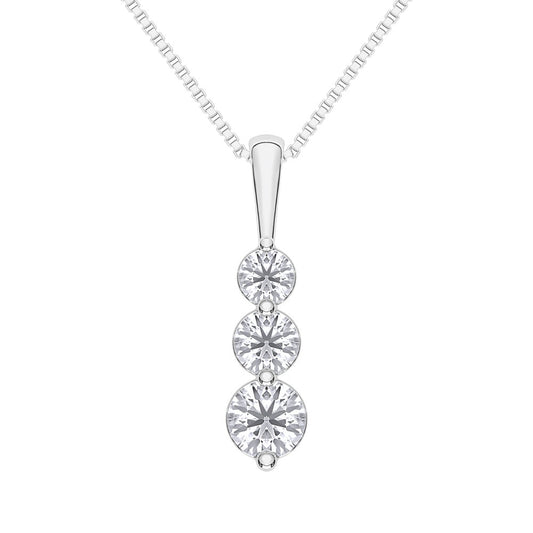 10K White Gold Lab Grown Diamond 1/2 Ct.Tw. Fashion Pendant
