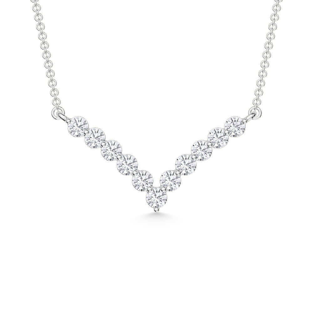10K White Gold Lab Grown Diamond 1/4 Ct.Tw. Fashion Necklace