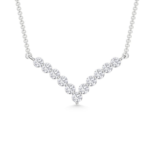 10K White Gold Lab Grown Diamond 1/4 Ct.Tw. Fashion Necklace