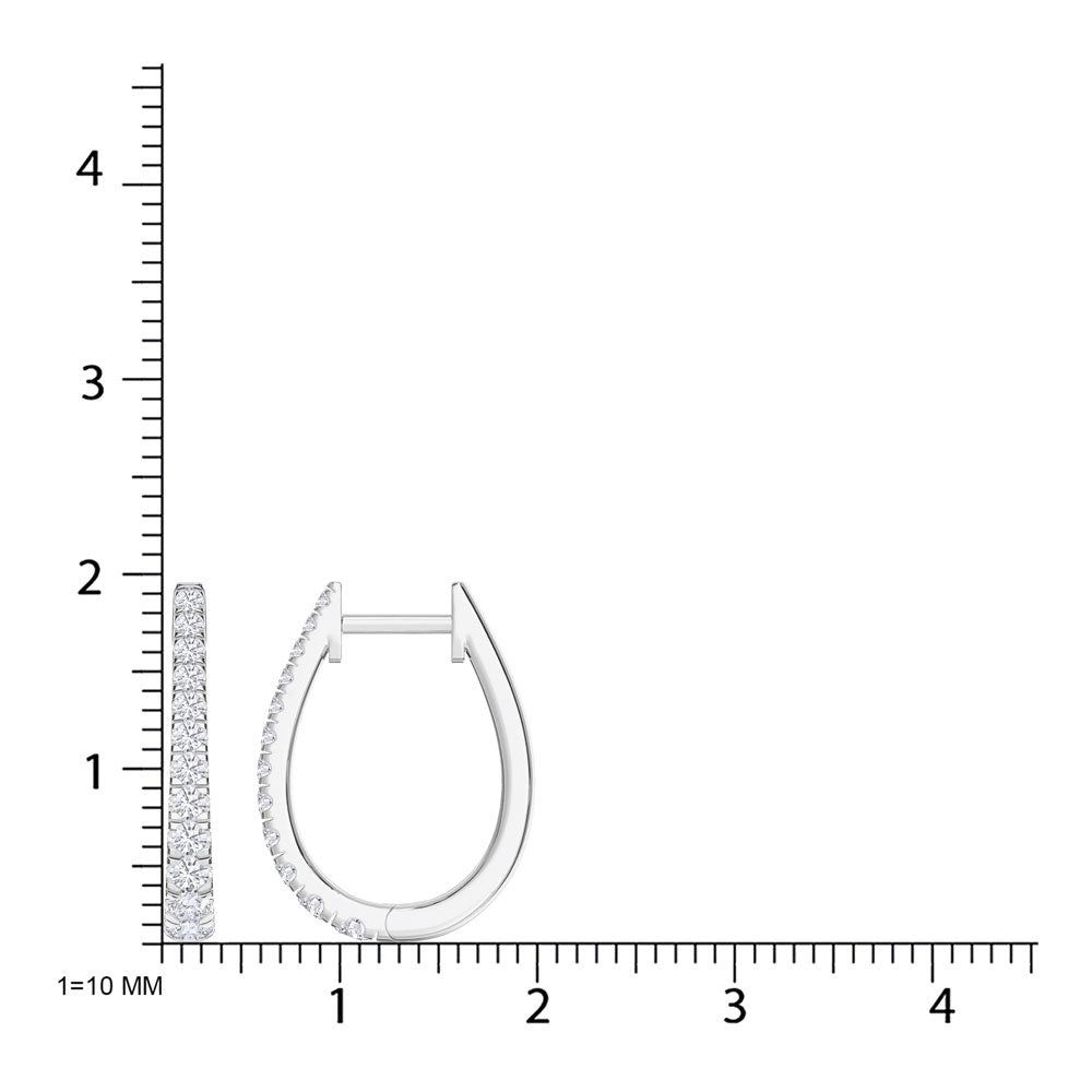 10K White Gold Lab Grown Diamond 1/2 Ct.Tw. Hoop Earrings