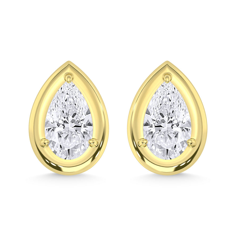 10K Yellow Gold Lab Grown Diamond 1/2 Ct.Tw. Pear Shape Stud Earrings
