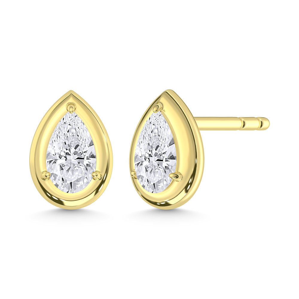 10K Yellow Gold Lab Grown Diamond 1/2 Ct.Tw. Pear Shape Stud Earrings