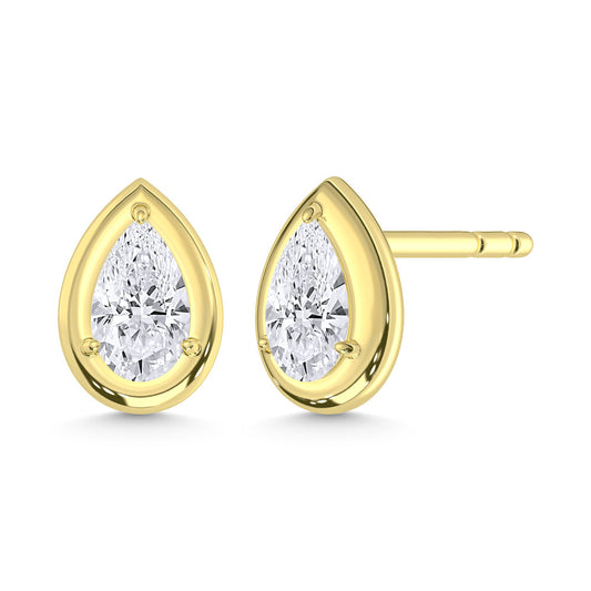 10K Yellow Gold Lab Grown Diamond 1/2 Ct.Tw. Pear Shape Stud Earrings