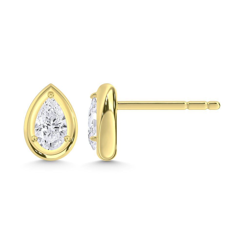10K Yellow Gold Lab Grown Diamond 1/2 Ct.Tw. Pear Shape Stud Earrings