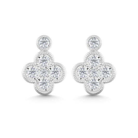 10K White Gold Lab Grown Diamond 1/4 Ct.Tw. Fashion Earrings
