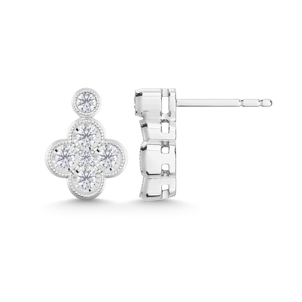 10K White Gold Lab Grown Diamond 1/4 Ct.Tw. Fashion Earrings