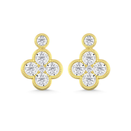 10K Yellow Gold Lab Grown Diamond 1/4 Ct.Tw. Fashion Earrings