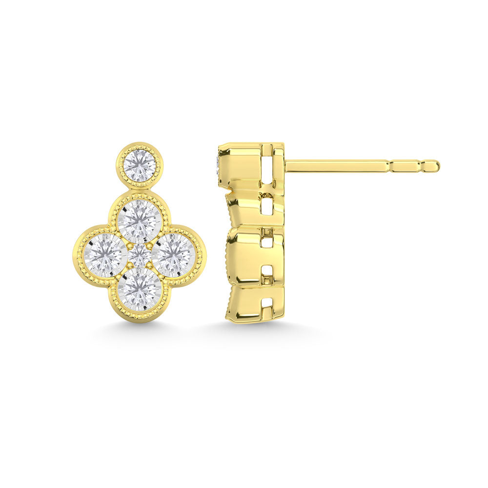 10K Yellow Gold Lab Grown Diamond 1/4 Ct.Tw. Fashion Earrings