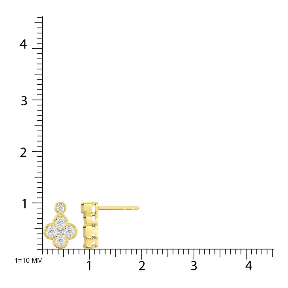10K Yellow Gold Lab Grown Diamond 1/4 Ct.Tw. Fashion Earrings